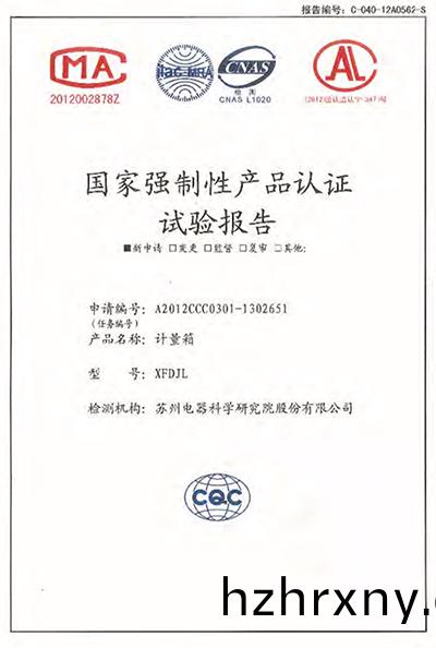 XFDJL計量箱 試驗報告